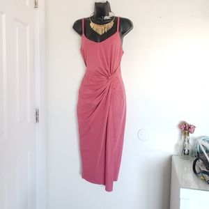 Pink Faux Wrap bodycon Dress